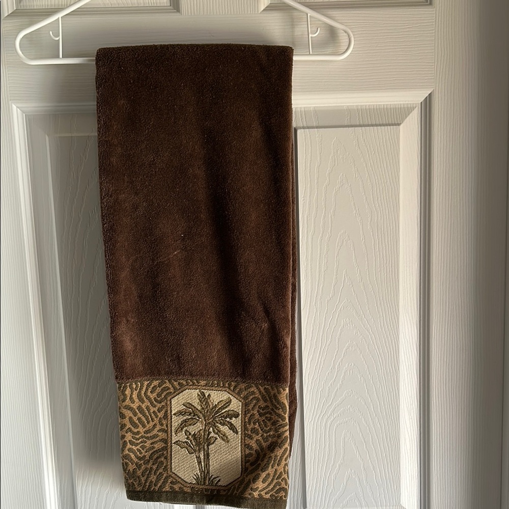 Brown Palm Tree Accent Towel
